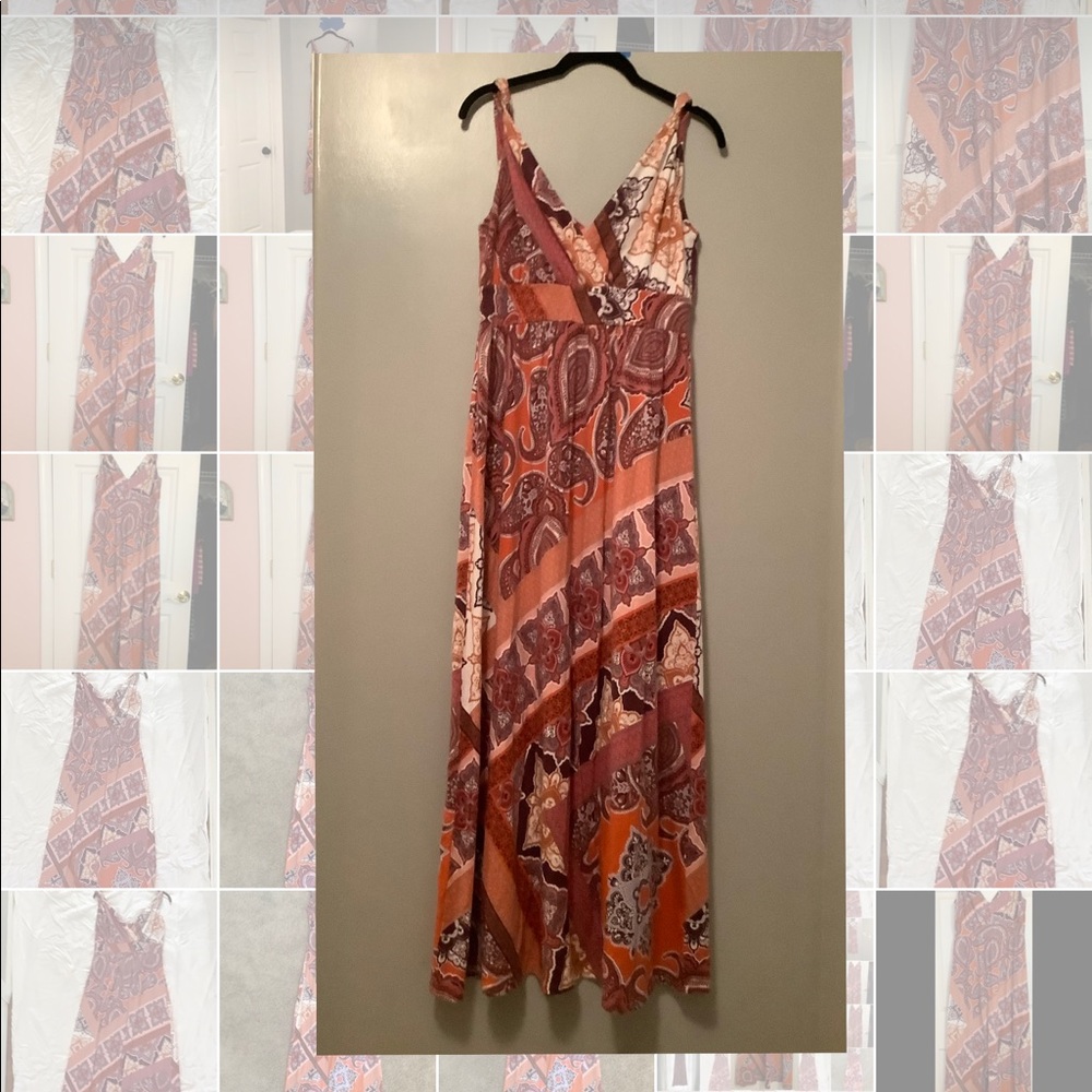 Garnet Hill maxi dress, size small, multi colored.